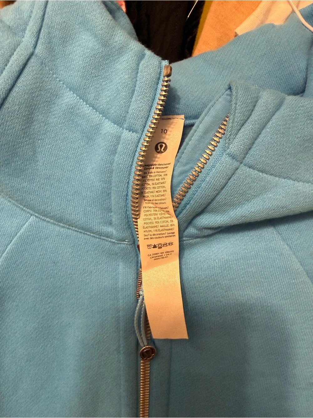 lululemon athletica Light Blue Full-Zip Hoodie